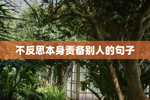 不反思本身责备别人的句子