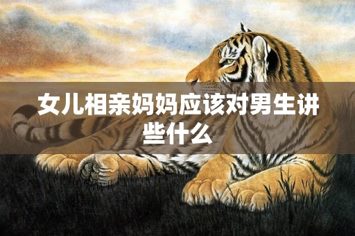 女儿相亲妈妈应该对男生讲些什么