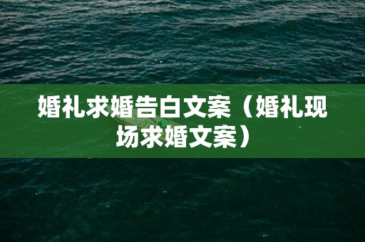 婚礼求婚告白文案（婚礼现场求婚文案）