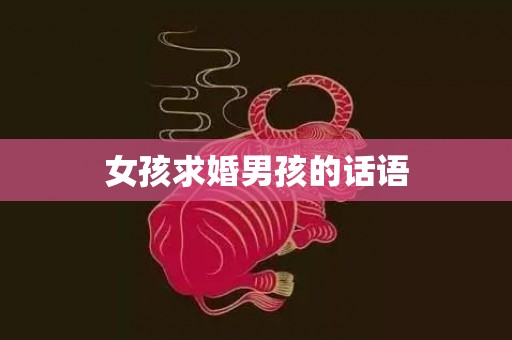 女孩求婚男孩的话语