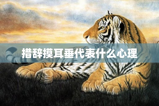 措辞摸耳垂代表什么心理