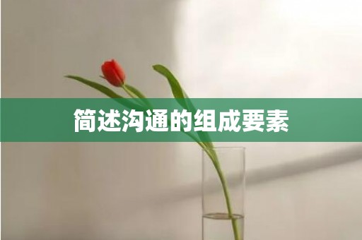 简述沟通的组成要素