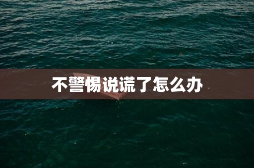 不警惕说谎了怎么办