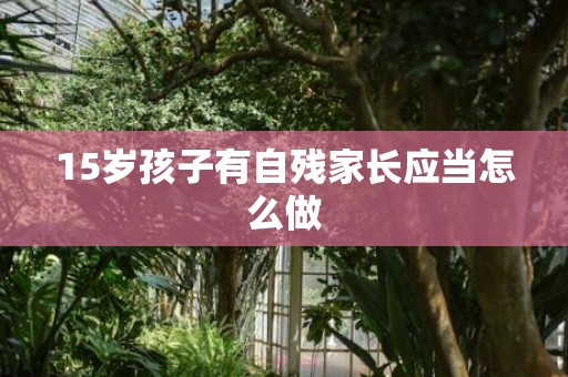 15岁孩子有自残家长应当怎么做