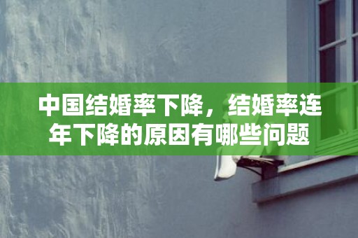 中国结婚率下降，结婚率连年下降的原因有哪些问题