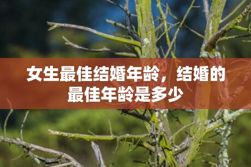 女生最佳结婚年龄，结婚的最佳年龄是多少