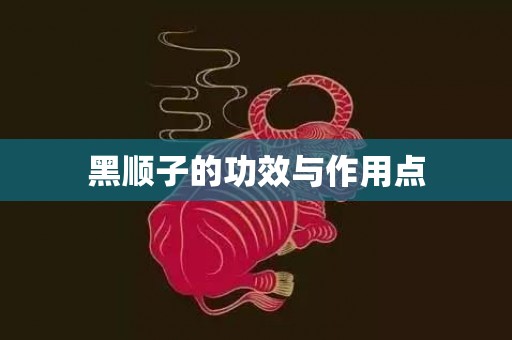 黑顺子的功效与作用点