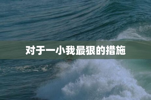 对于一小我最狠的措施