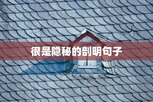 很是隐秘的剖明句子