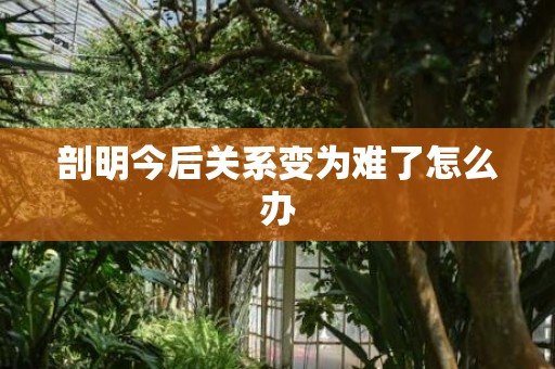 剖明今后关系变为难了怎么办