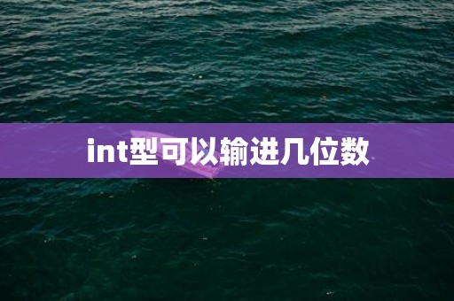 int型可以输进几位数