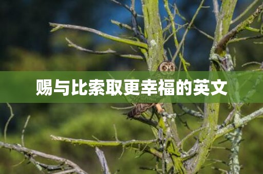赐与比索取更幸福的英文