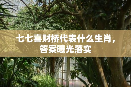 七七喜财桥代表什么生肖，答案曝光落实
