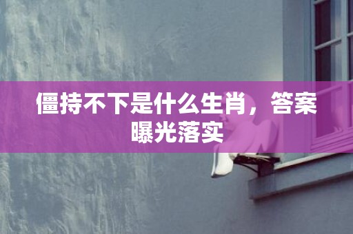 僵持不下是什么生肖，答案曝光落实