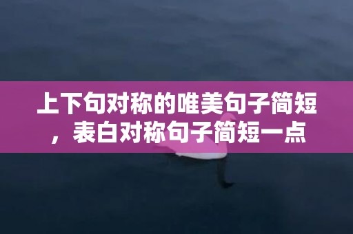 上下句对称的唯美句子简短，表白对称句子简短一点