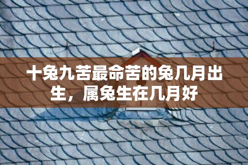 十兔九苦最命苦的兔几月出生，属兔生在几月好