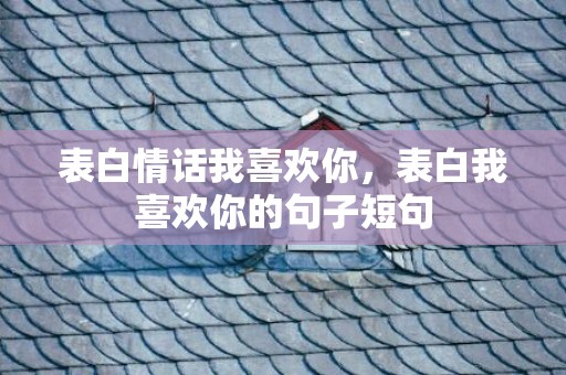 表白情话我喜欢你，表白我喜欢你的句子短句