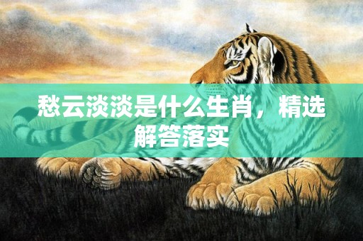 愁云淡淡是什么生肖，精选解答落实