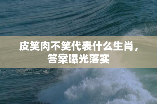 皮笑肉不笑代表什么生肖，答案曝光落实