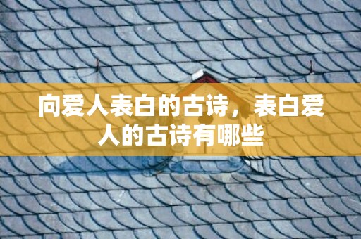 向爱人表白的古诗，表白爱人的古诗有哪些