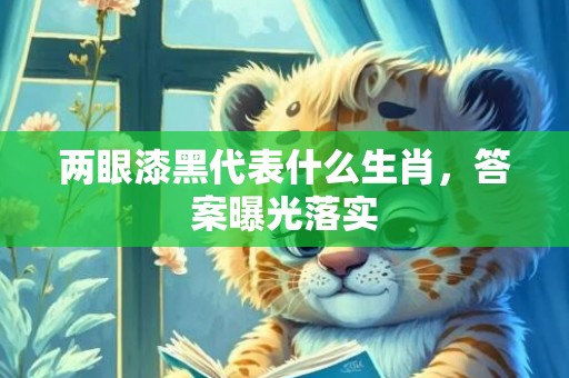 两眼漆黑代表什么生肖，答案曝光落实