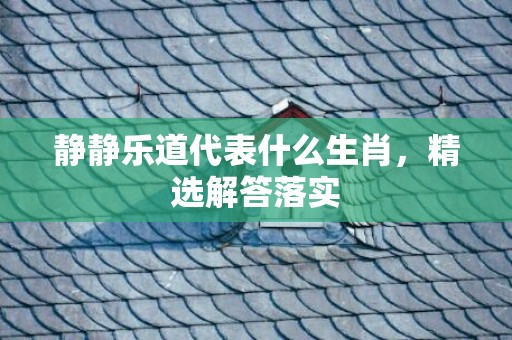 静静乐道代表什么生肖，精选解答落实
