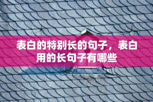 表白的特别长的句子，表白用的长句子有哪些