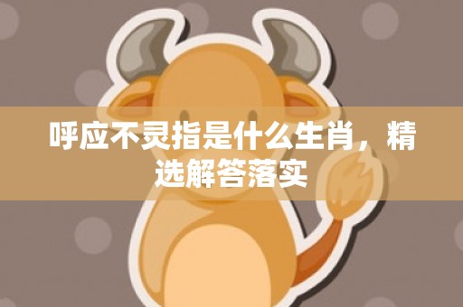 呼应不灵指是什么生肖，精选解答落实