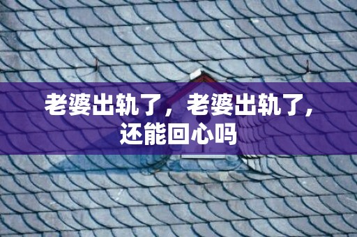 老婆出轨了，老婆出轨了,还能回心吗