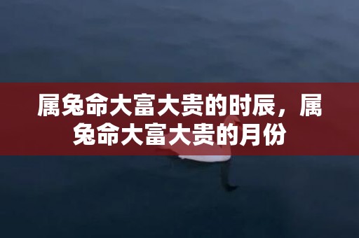 属兔命大富大贵的时辰，属兔命大富大贵的月份