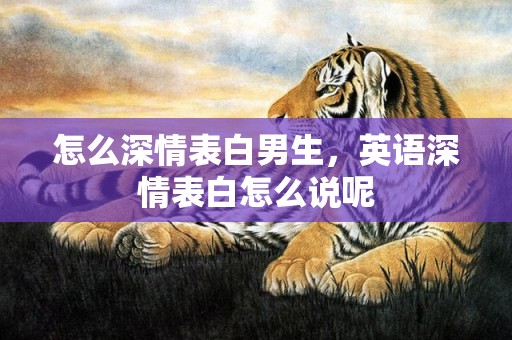 怎么深情表白男生，英语深情表白怎么说呢