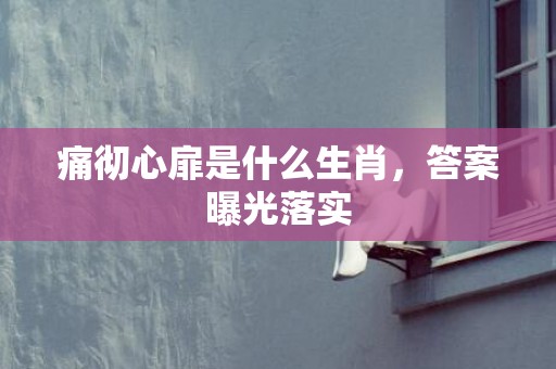 痛彻心扉是什么生肖，答案曝光落实