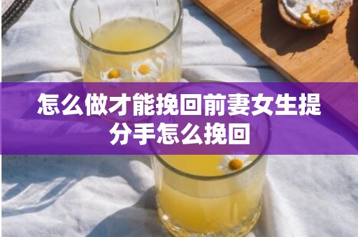 怎么做才能挽回前妻女生提分手怎么挽回