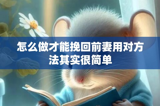 怎么做才能挽回前妻用对方法其实很简单