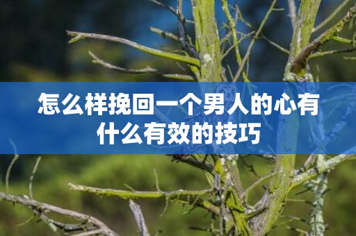 怎么样挽回一个男人的心有什么有效的技巧