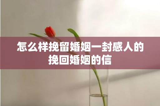 怎么样挽留婚姻一封感人的挽回婚姻的信