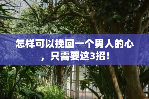 怎样可以挽回一个男人的心，只需要这3招！