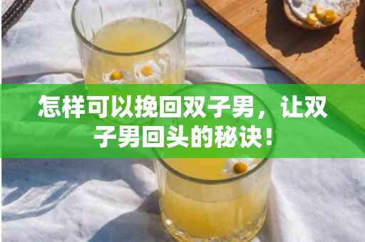 怎样可以挽回双子男，让双子男回头的秘诀！