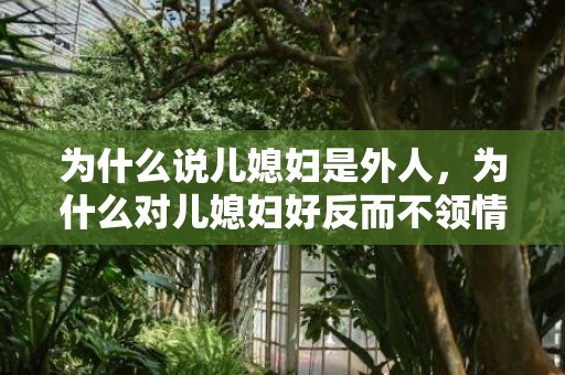 为什么说儿媳妇是外人，为什么对儿媳妇好反而不领情？婆婆尽心尽力儿媳不领情