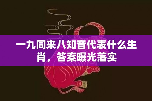 一九同来八知音代表什么生肖，答案曝光落实