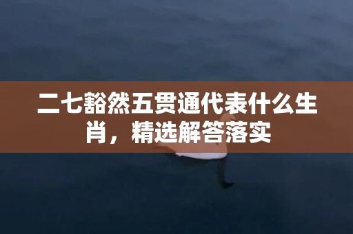 二七豁然五贯通代表什么生肖，精选解答落实