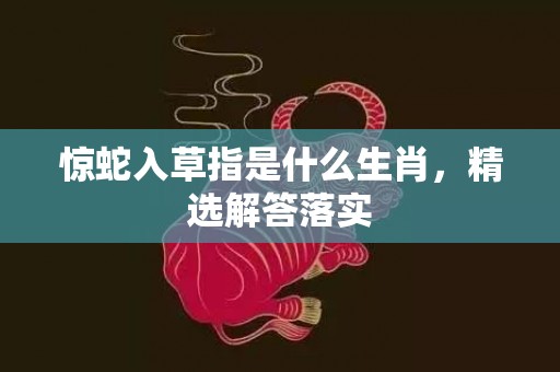 惊蛇入草指是什么生肖，精选解答落实