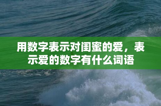 用数字表示对闺蜜的爱，表示爱的数字有什么词语