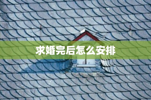 求婚完后怎么安排