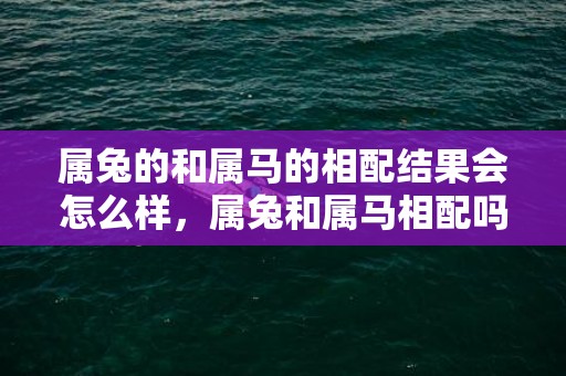 属兔的和属马的相配结果会怎么样，属兔和属马相配吗