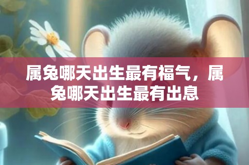 属兔哪天出生最有福气，属兔哪天出生最有出息