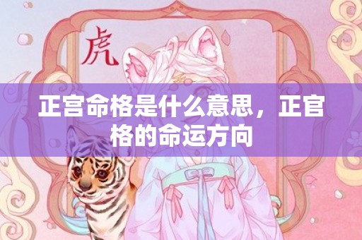 正宫命格是什么意思，正官格的命运方向