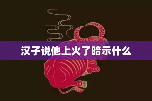 汉子说他上火了暗示什么