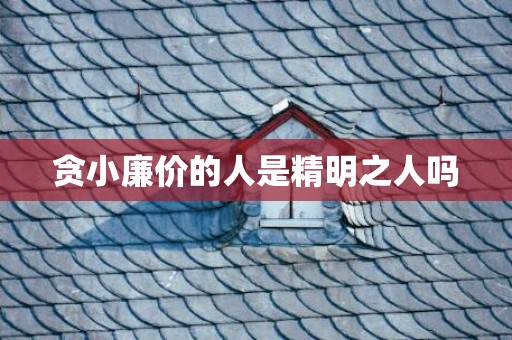 贪小廉价的人是精明之人吗