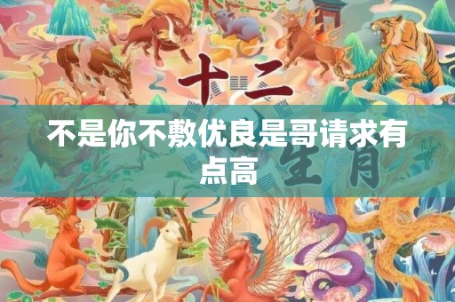 不是你不敷优良是哥请求有点高